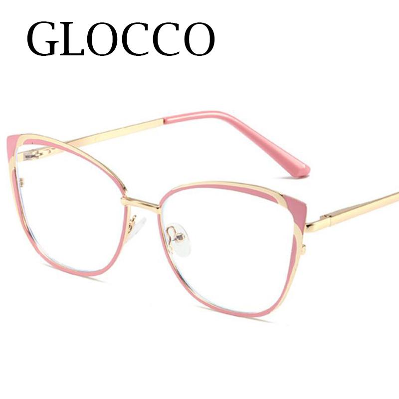Anti Blue Light Cat Eye Myopia Glasses Women Brand Designer Prescription Computer Eyeglasses Elegant Female Pink Fashion Glasses