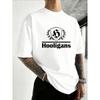 Camiseta Estampada con Letras Hooligans - Suave, Transpirable, Cómoda, Adecuada para Todas las Estaciones - Corte Regular, TALLA GRANDE