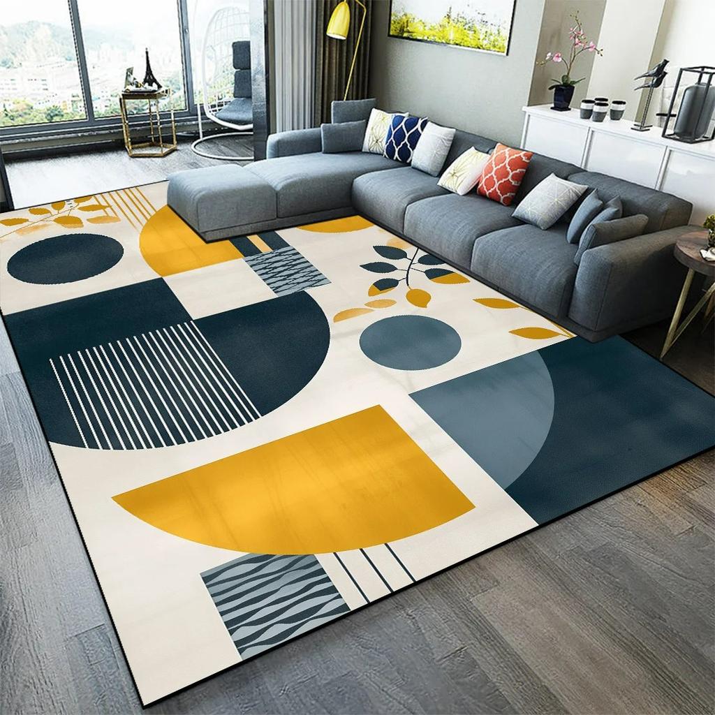 Luxury Geometric Living Room Carpet Modern Nordic Bedroom Bathroom Kitchen Door Mat Washable Sofa Hallway Area Rugs Home Decor