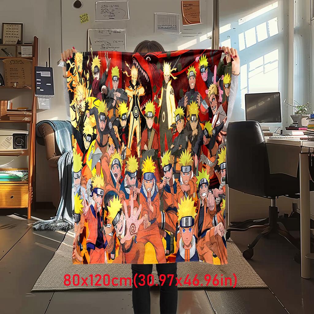 Japanese anime cartoon NARUTO famous Uzumaki Naruto blanket soft home furnishing nap decoration four seasons warm Sherpa blanket B5