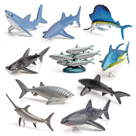 10Pcs/Set Animal Model Vivid Simulated PVC Great White Shark Simulation Animal Model for Kids