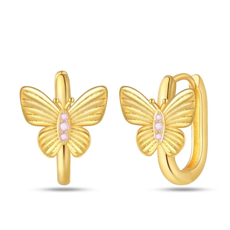 Original New In 925 Silver Gold Star And Moon Pave Colored Zircon Earrings For Women Trending Fashion Jewelry Birthday Gift