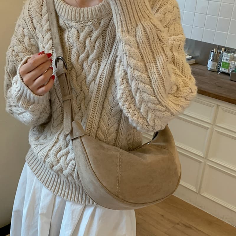 Vielseitige Damen-Umhängetasche mit einer Schulter Runder Retro-Beutel