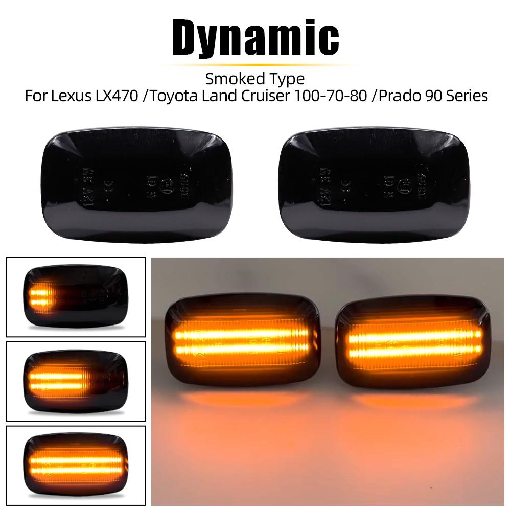 For Toyota Land Cruiser 100/70/80 Prado 90 Series FJ Cruiser For Lexus LX470 Car Dynamic Turn Signal Lamp LED Side Marker Lights