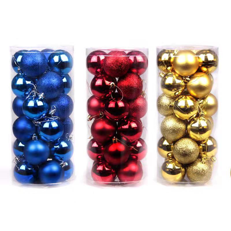 24-Pack Christmas Tree Ornaments: 3cm-4cm Electroplated Plastic Balls In Assorted Irregular Shapes