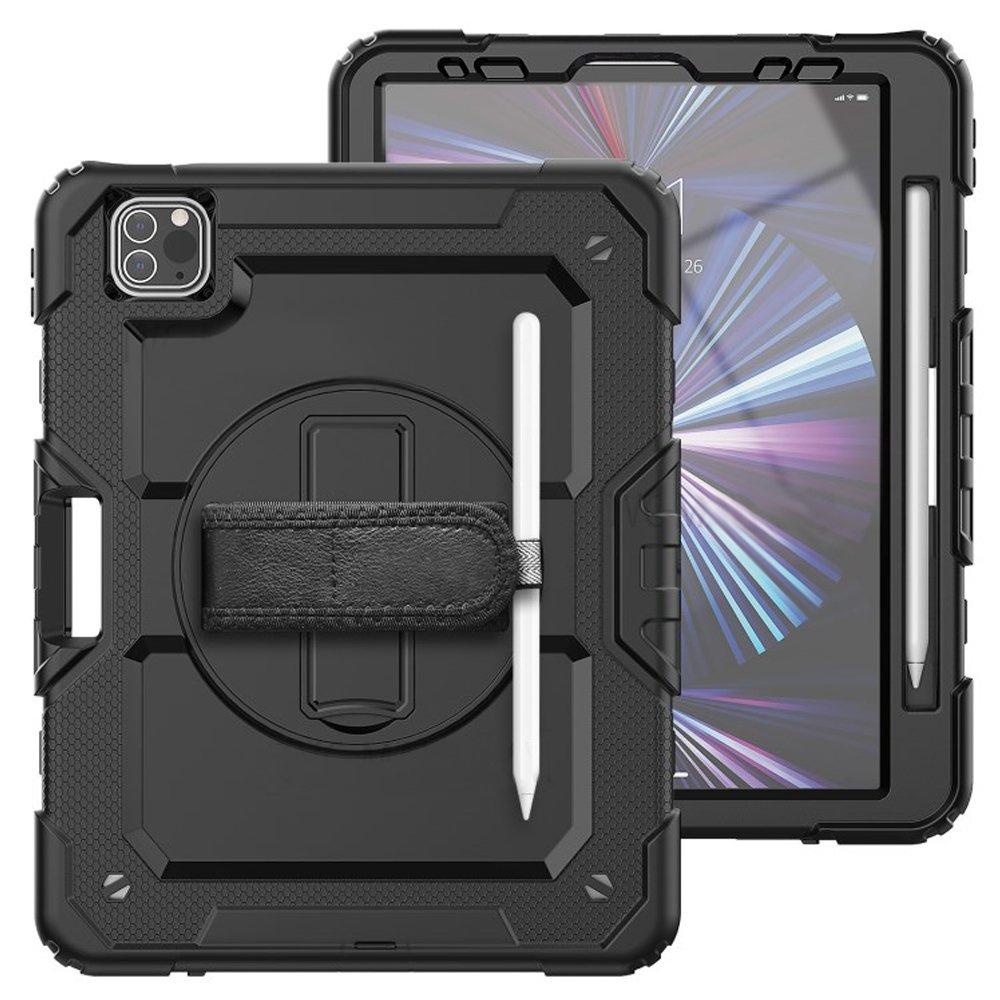 Armored case for iPad Pro 11" M2 2022 / M1 2021 / 2020 / 2018, 360 protection with stylus holder, Black