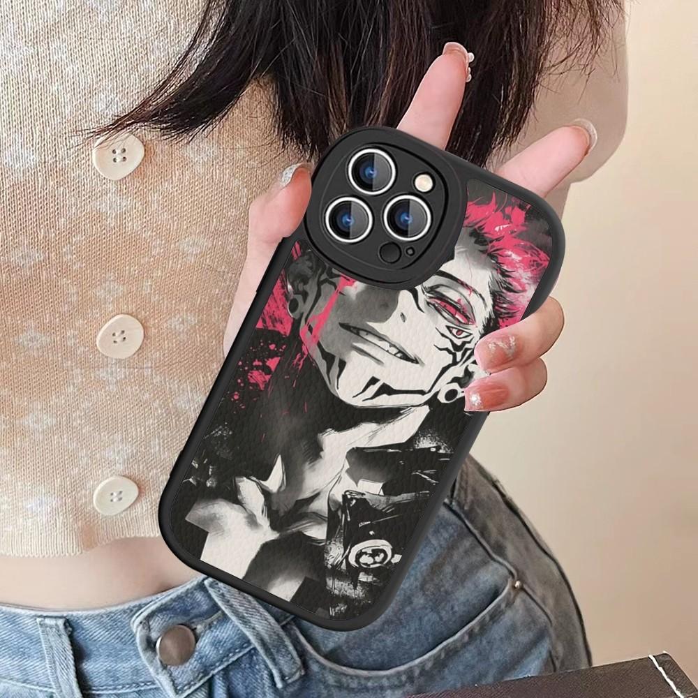 Jujutsu Kaisen Ryomen Sukuna Phone Case Hard Leather For IPhone 16 15 14 13 12 Mini 11 14 Pro Max Xs X Xr 7 8 Plus Fundas