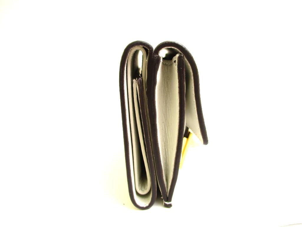 Authentic FENDI White Leather Baguette Micro Trifold Wallet Compact Wallet #9932  Refurbished