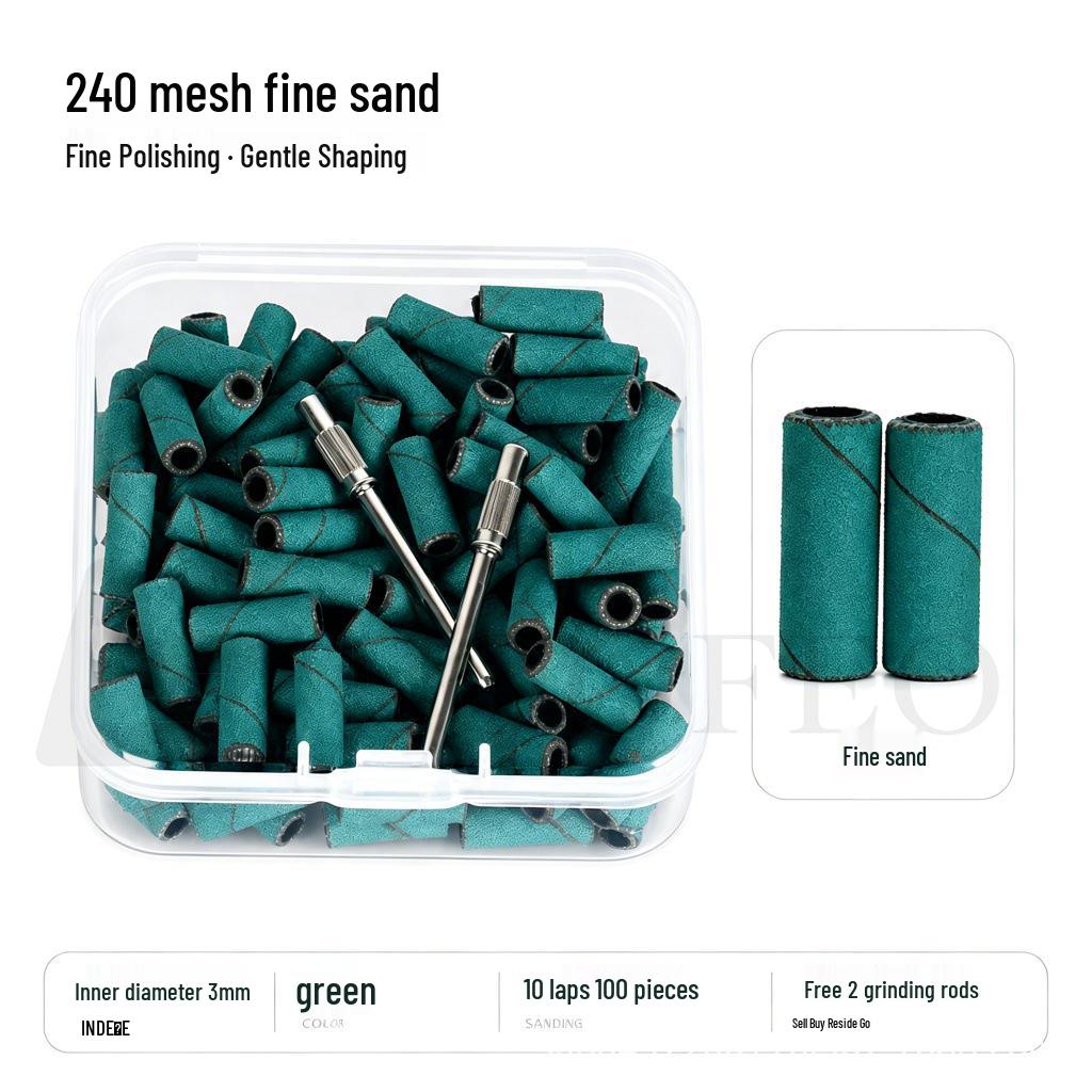 3mm Mini Nail Sanding Bands - 100 Pieces for Manicure & Pedicure, Cuticle & Callus Removal