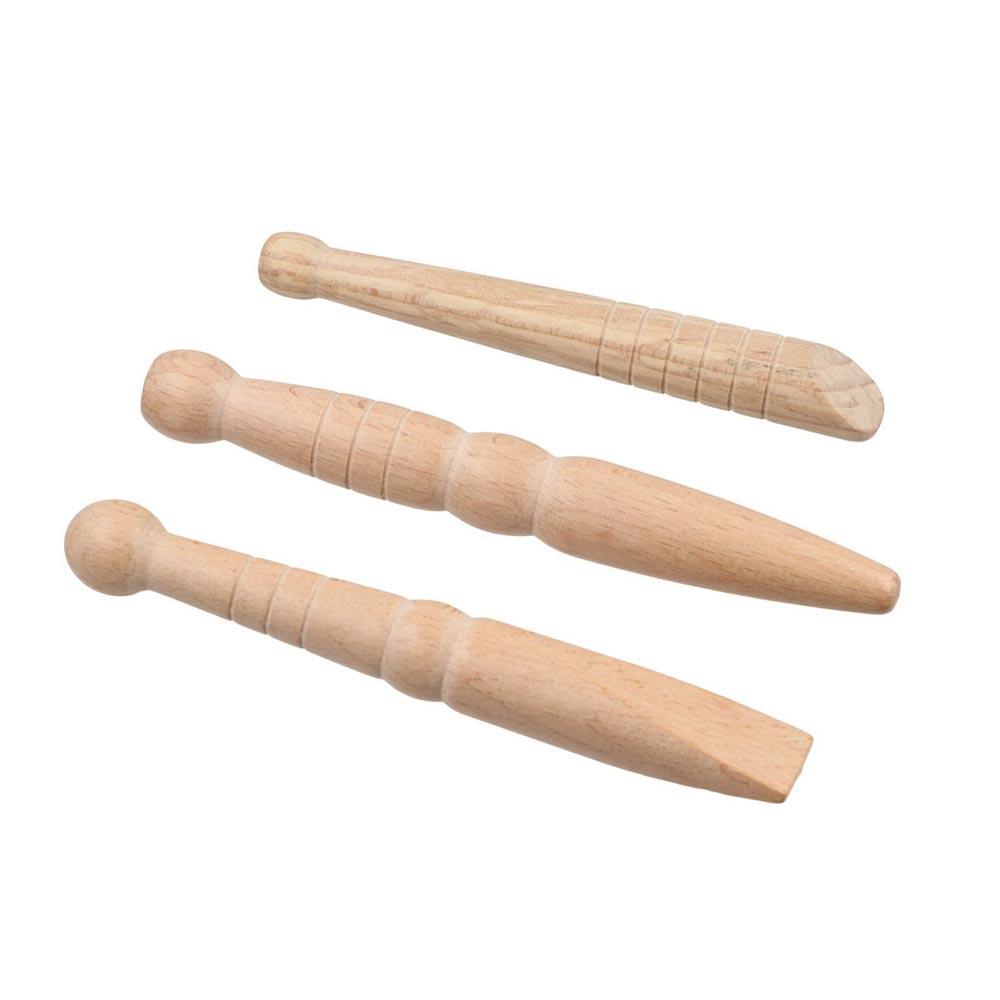 3Pcs Multifunctional Wood Therapy Massage Set Sole Reflexology Acupoint Massager  Slimming Gua Sha