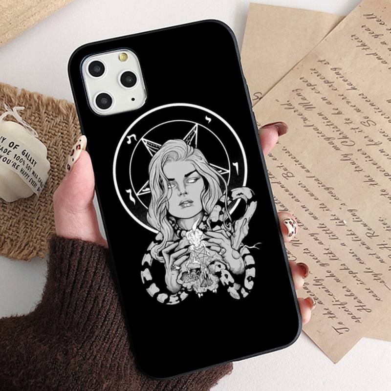 Witch and Cat Colorful Cute Phone Case for iPhone 11 12 13 Pro XS MAX 8 7 6 6S Plus X 5S SE 2020 XR Cover