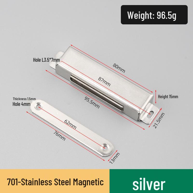 Magnetic Stainless Steel Cabinet Door Bumper & Clip for Wood Furniture