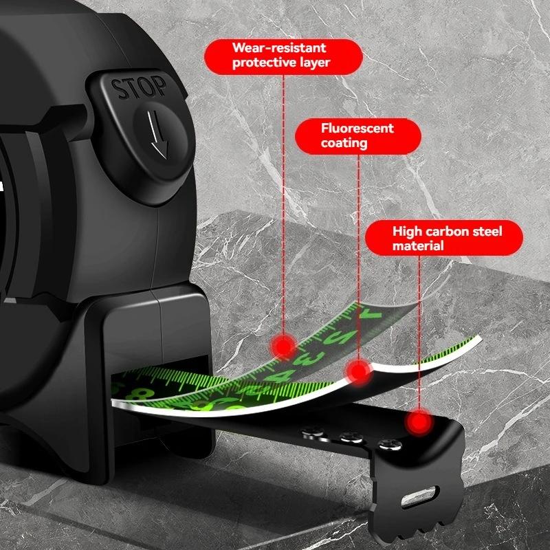 5/7.5/10M Metric Measuring Tape Self Locking Fluorescent Steel Tape Measure High Precision Wear-resistant Ruler Measuring Tools