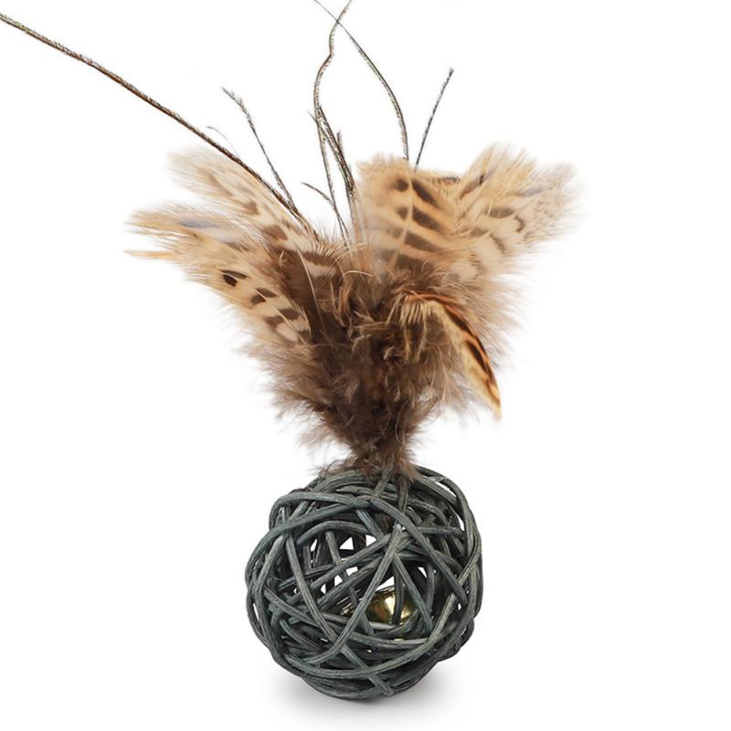 Sepak Takraw Ball Pearl Feather Rattan Bell Ball țesut manual Jucărie pentru pisici Sepak Takraw