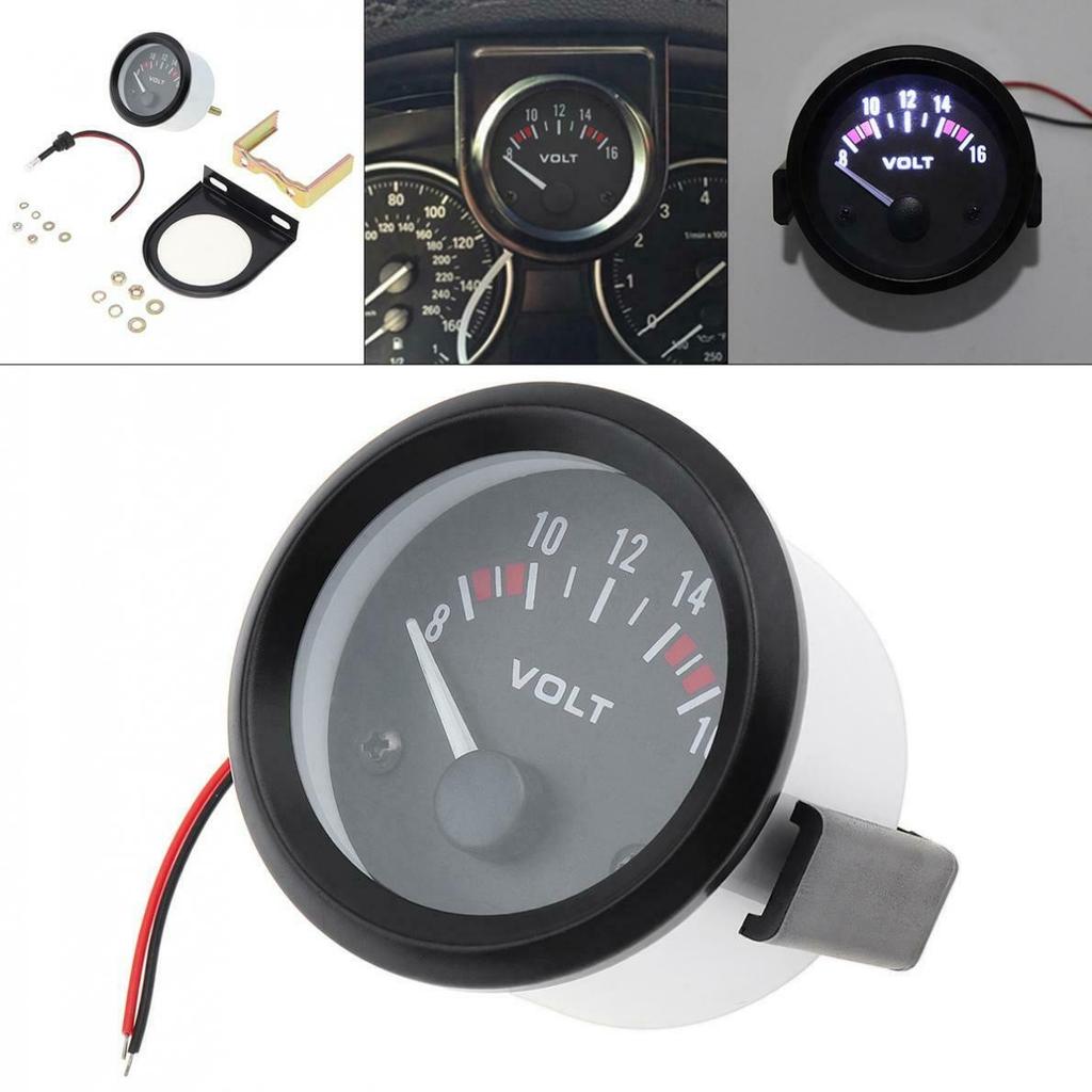 2" / 52MM LED 8-16V Voltmeter Car Motorcycle Voltage Gauge Panel Meter