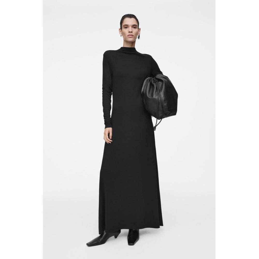 

Cos Japan Cowl Neck Long Sleeve Maxi Dress Black/LP