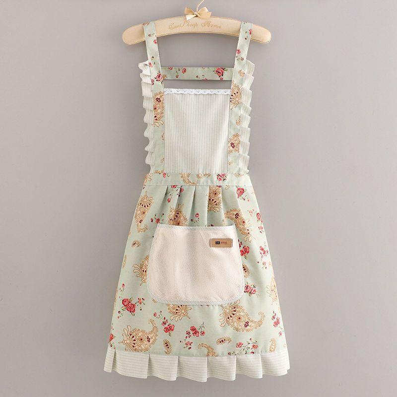 Kitchen Household Cooking Apron Anti-fouling and Dirt-resistant Adult Work Apron Work Clothes Women