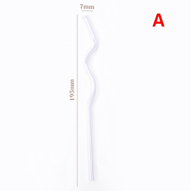 1Pc High Borosilicate Colorful Glass Straws Eco-Friendly Glass Wavy For Juice Cocktails Kitchen Party Bar Drinkware