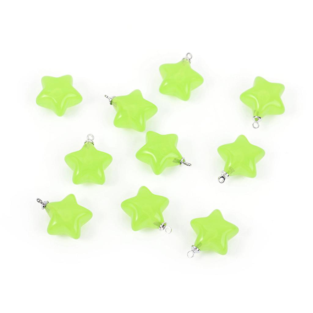 TX32 10pcs 17x10mm Candy Color Acrylic Star Charms Simple Pendant Handmade Jewelry Making Diy Bracelet Necklace Accessories