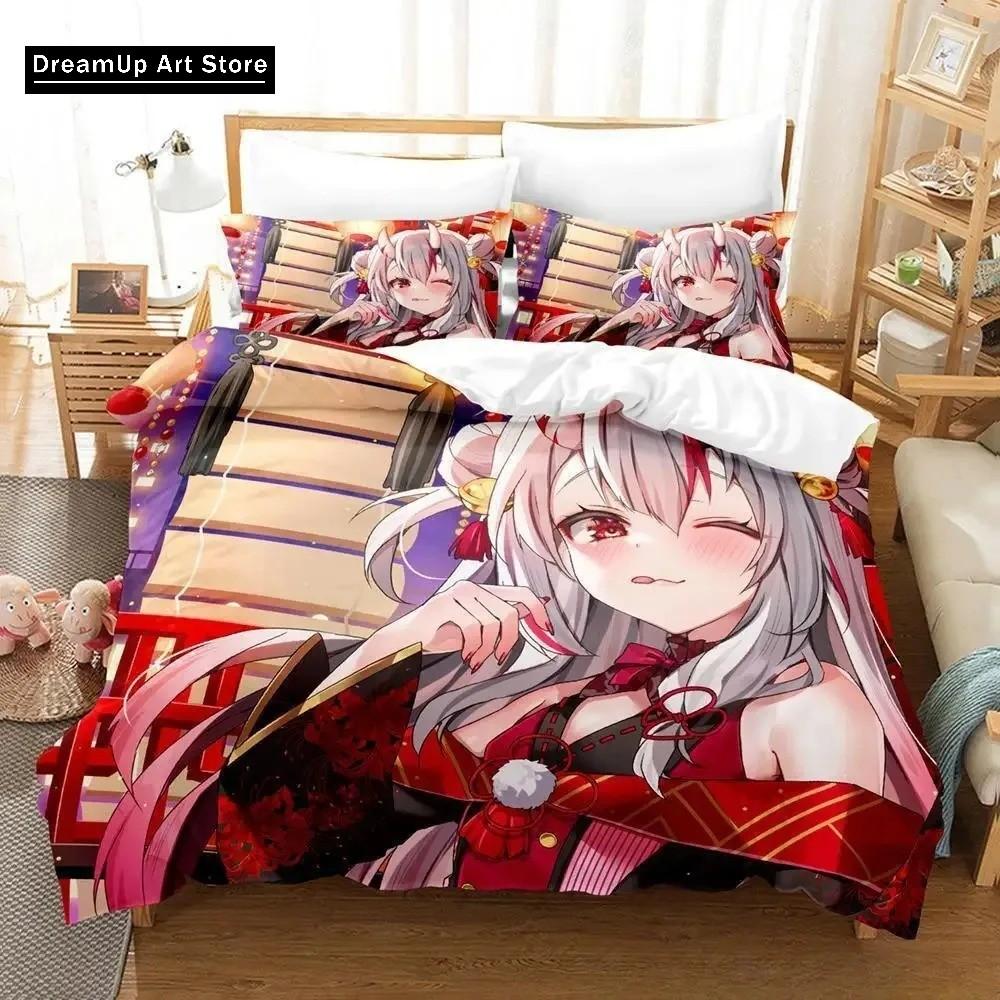 3D Print Fashion Kawaii Nakiri Ayame Bedding Set Boys Girls Twin Queen Full Size Duvet Cover Pillowcase Bed Adult Bedroom
