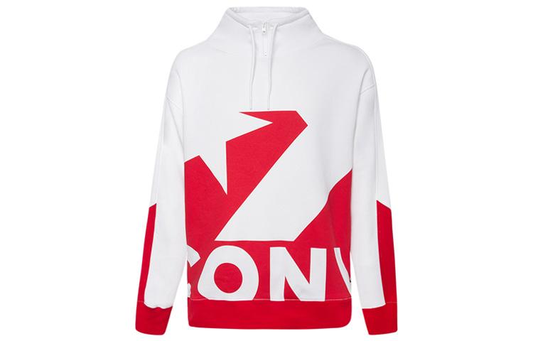 Converse Sweatshirts Men s Red Stand Collar Moderate Regular 10019472-A02 L