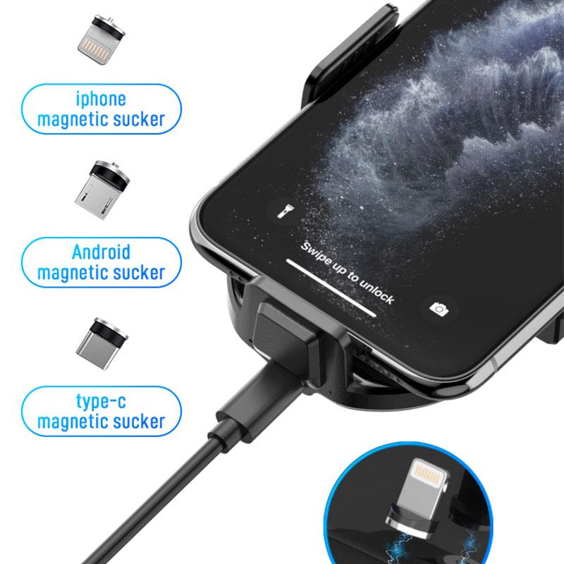 Universal Car Qi 15W Wireless Charger Cup Mobile Phone Holder Mount Automatic Infrared Smart Sensor Clamping Mount Universal Car