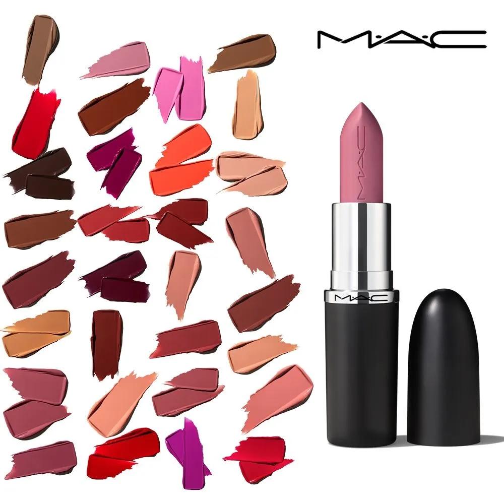 MAC Maximal Sleek Hydration Glow Satin Lipstick 813 Left on Red