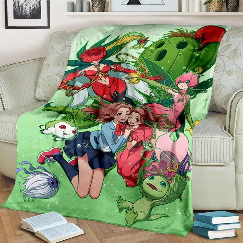 3D Digimon Adventure Monster Cartoon Blanket,Soft Throw Blanket for Home Bedroom Bed Sofa Picnic Travel Office Cover Blanket Kid