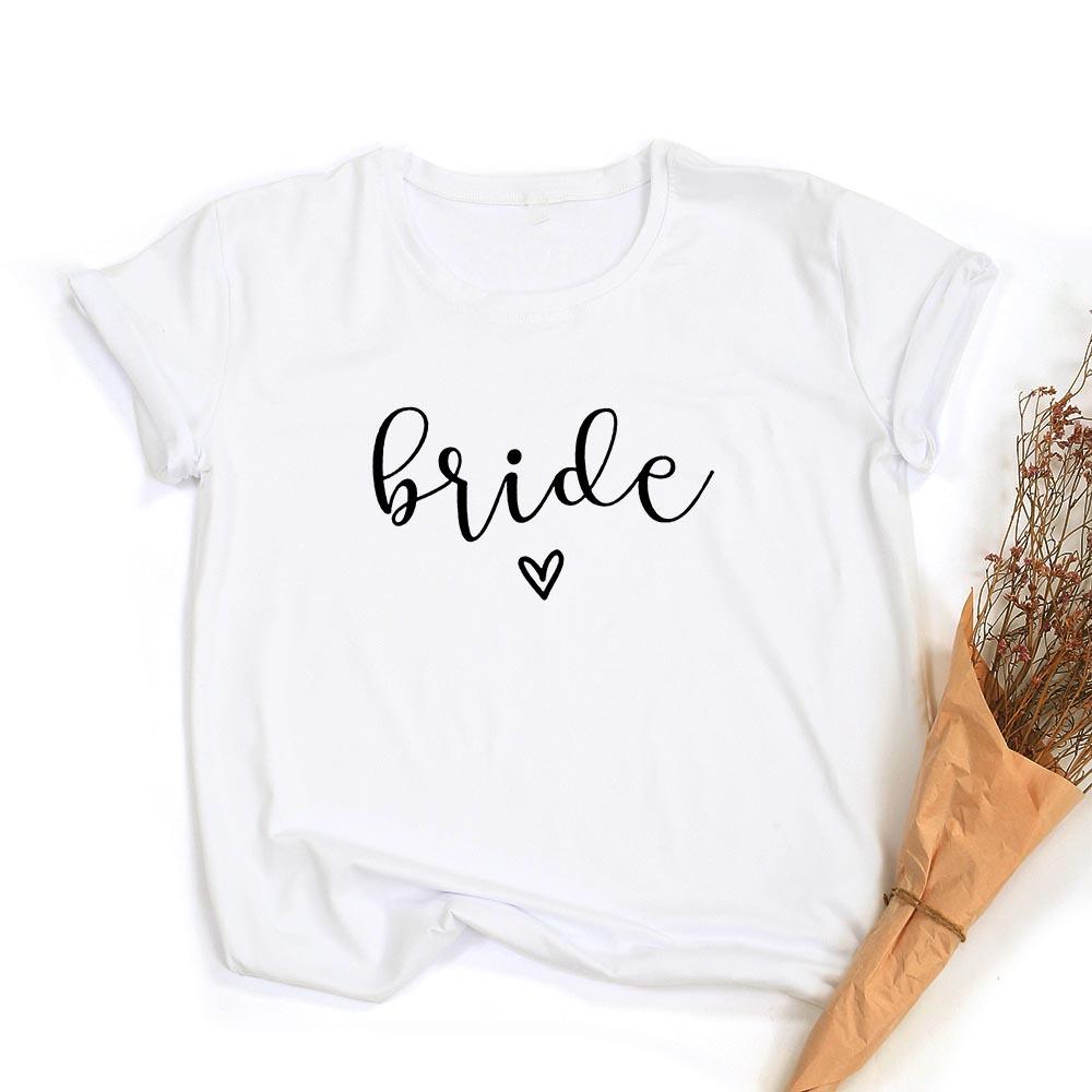 Team Bride Print Women Short Sleeve T Shirts Bachelorette Wedding Party Graphic T Shirt Harajuku Tshirt