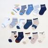 5 Pairs Summer Cotton Socks for Boy Girl Cute Cartoon Thin Breathable Baby Middle Tube Socks Fashion Stripe Kids Socks 0-3 Years