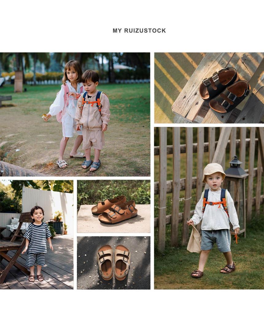 2026 Spring/Summer Kids' Cork Sandals: One-Strap Flip-Flops, Trendy Korean-Style, Double-Ring Design