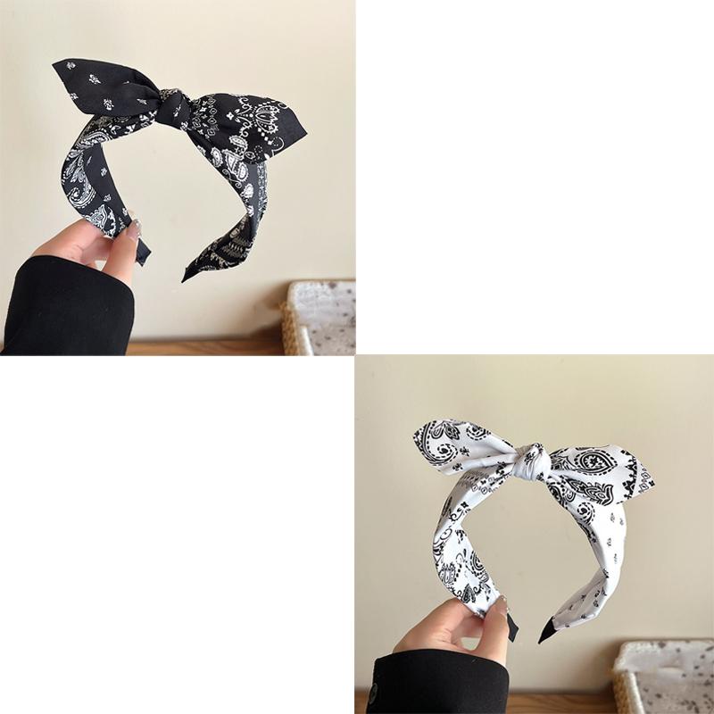 1/2pcs Elegant Fabric Wide Cashew Print Headband for Woman Retro Wear When Going Out Hair Band Girl's Face Washing Headb