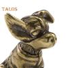 Brass Dog Figurine Vintage Puppy Model Mini Animal Metal Statue Sculpture Tea Pet Desktop Feng Shui Desktop Decoration Ornament