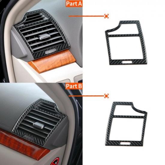 2Pcs Carbon Fiber Interior Side AC Air Vent Cover Trim For Toyota Camry 2007-11