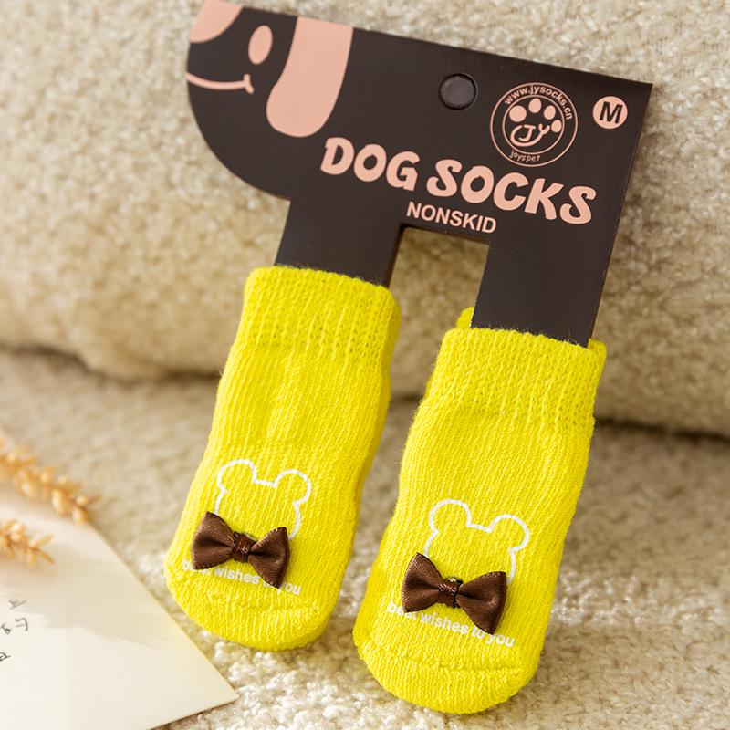 Four Seasons Non-Slip Pet Socks with Big-Eyed Cartoon Design