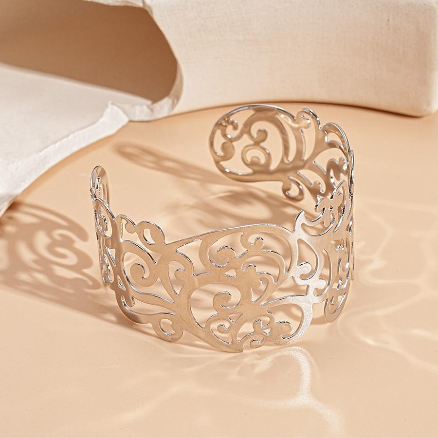 Браслет с геометрическим открытием из 2 частей «Холодный цветок» Гинкго Билоба Премиум Браслет