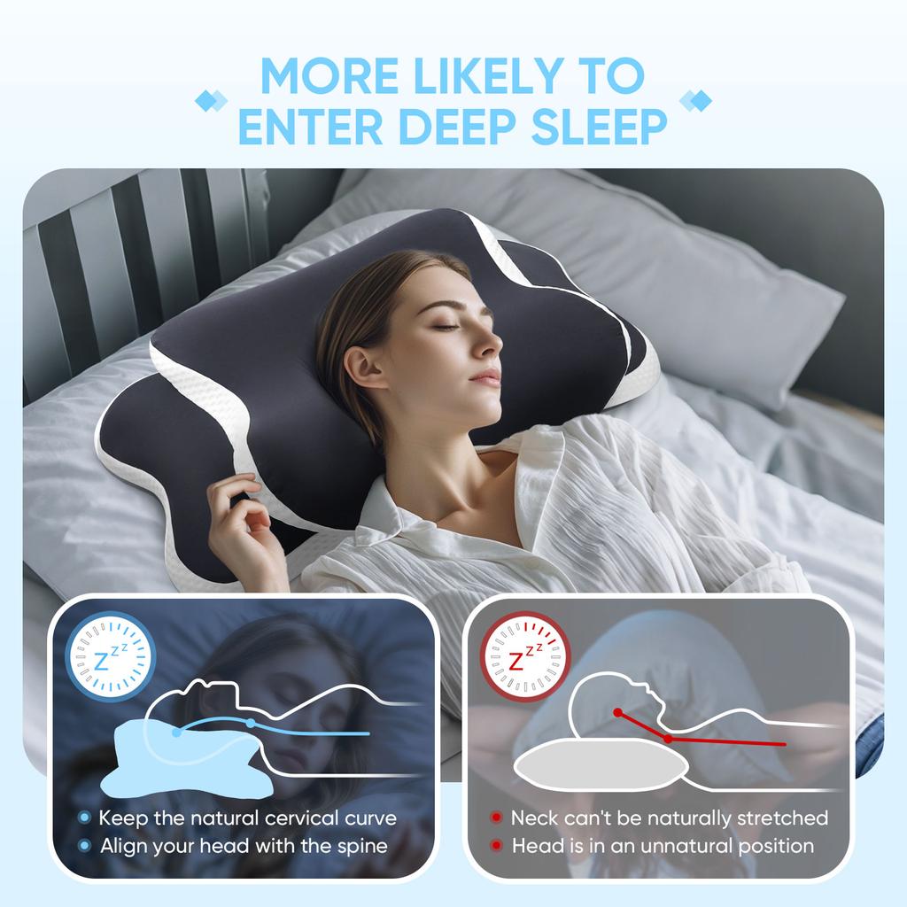 Butterfly Memory Foam Pillows Butterfly Shaped Relaxing Cervical Slow Rebound Neck Pillow Pain Relief Sleeping Orthopedic Beding