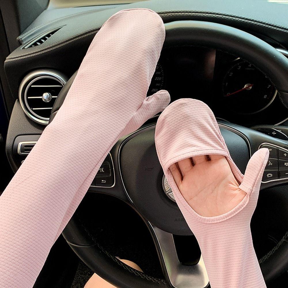 Arm Warmers Long-sleeved Glove Sunscreen Sleeve Ice Silk Sleeves Sun Protection Cover Arm Warmers