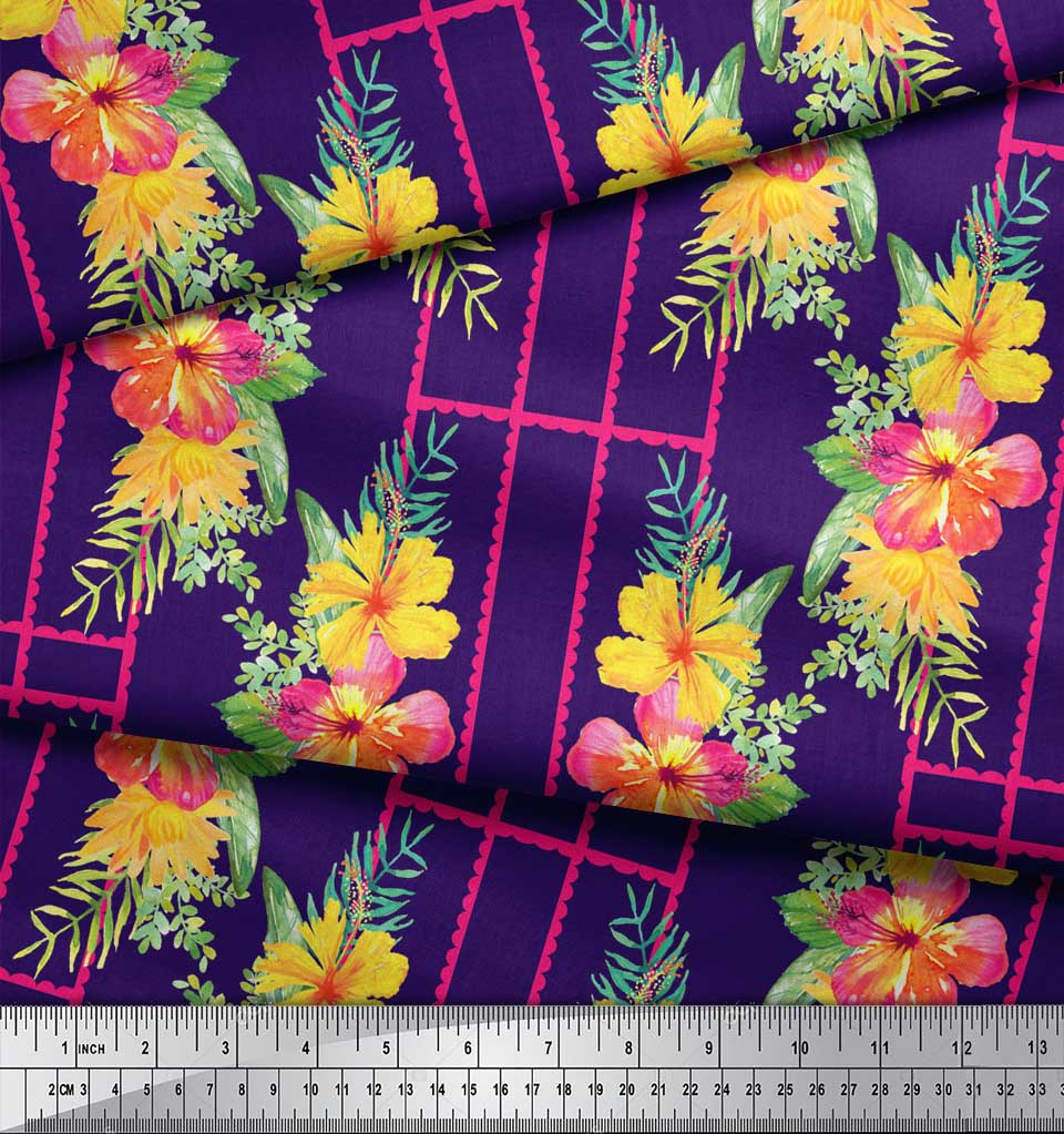 Soimoi Material Crep Poli Maro Imprimeu Geometric și Floral Material Imprimat La Metru 42 Inch