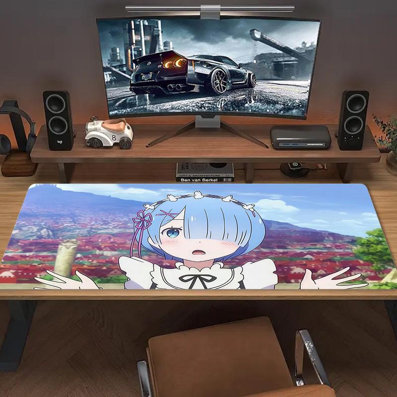 ReZero Print Cushion Non-slip Laptop Tablet Big Mousepad XXL Mat Mini PC Playmat With Lock Edge