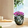 Resin Crafts Girl Face Flowerpot Funny Figure Planter Tree Stump Girl Pot  Living Room Decoration