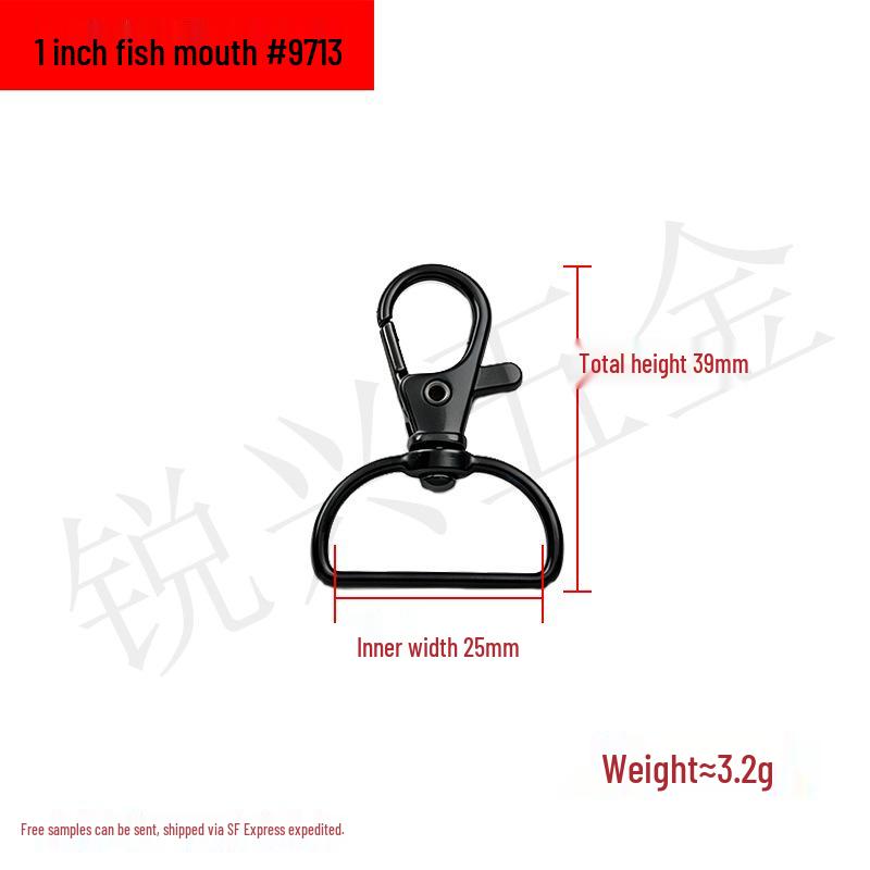 Zinc Alloy Fish Mouth Buckle for Dog Luggage, Shoulder Straps, Keychains, and Webbing.