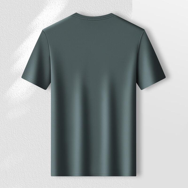 MONTAGUT Men's Breathable Mulberry Silk Blend Round Neck T-Shirt