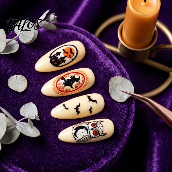 Waterproof Nail Art Supplies Women Stickers for Halloween, Spooky Ghost Pumpkin Spider Web Bat Halloween Theme Decals Thorns Manicure Decal,