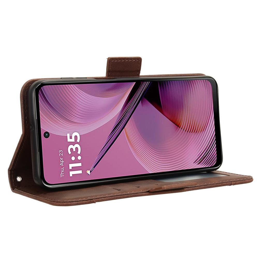 Dla Motorola Moto G55 5G Skórzane Etui Pokrowiec Portfel na Telefon z Wieloma Przegródkami na Karty