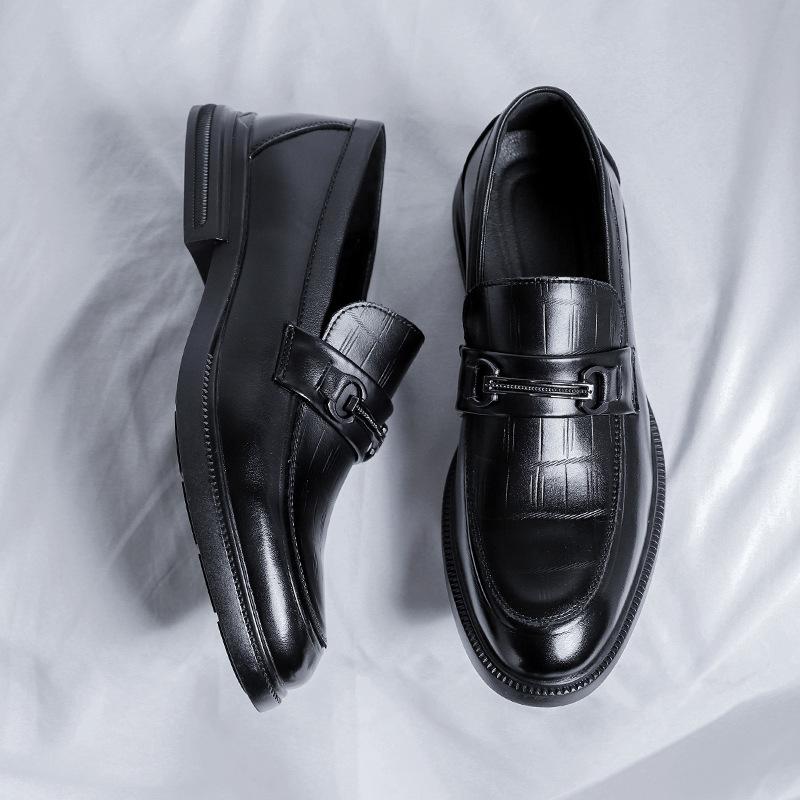 

Кожаные туфли мужские весенние мужские туфли повседневные черные туфли на платформе нишевая японская модная обувь оснастка обувь Martin мужские 6297-R 38 чёрный