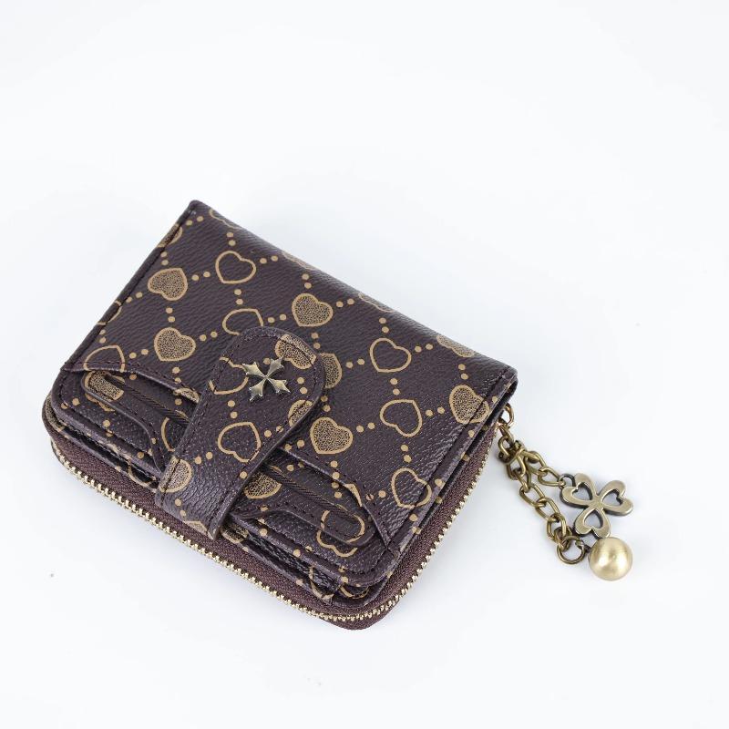 Women's short European and American fashi buckle wallet zipper coin purse