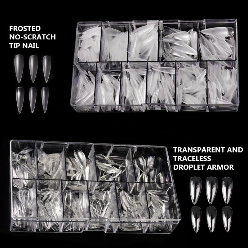 500pc False Nail Extension Tips Artificial Fake Nails Clear Full Cover Nail Tips
