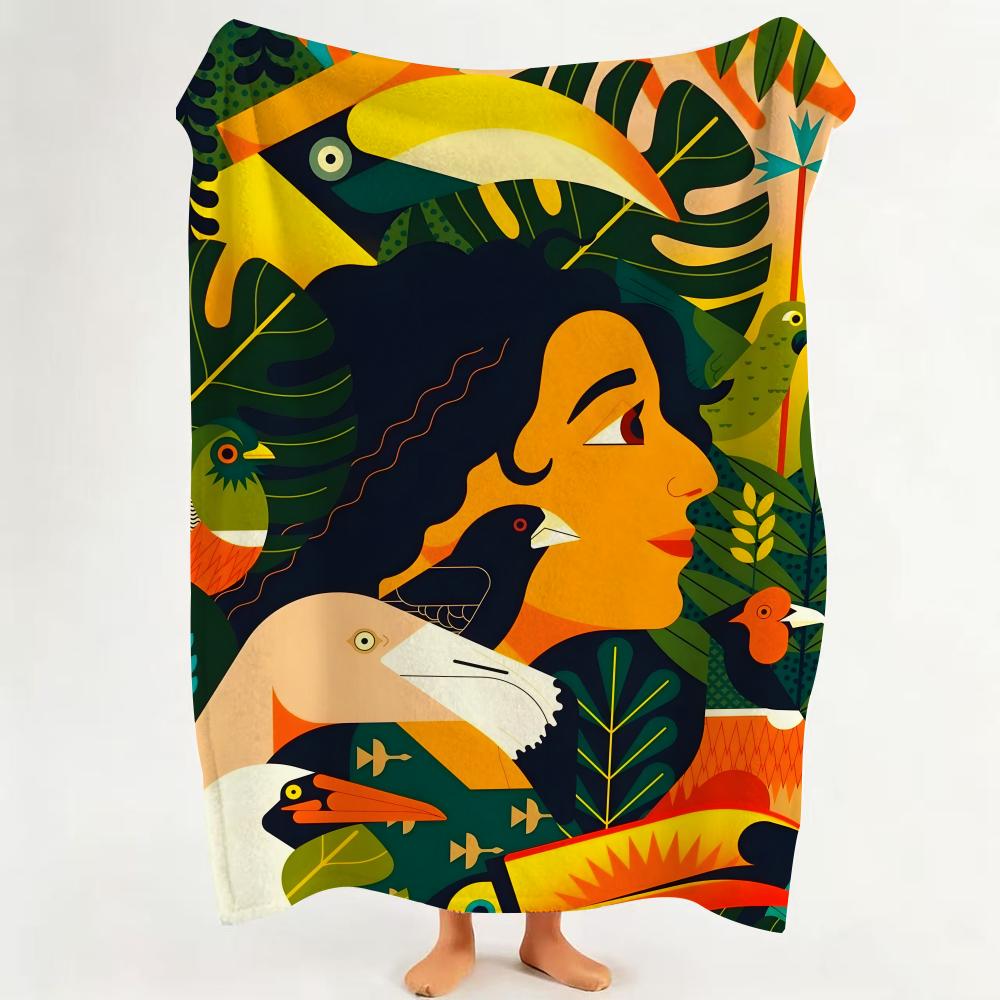 

Illustrator O Owen Davey Throw Flannel Throw Blanket Suitable for Sofa Living Room Bedroom 75cmx90cm