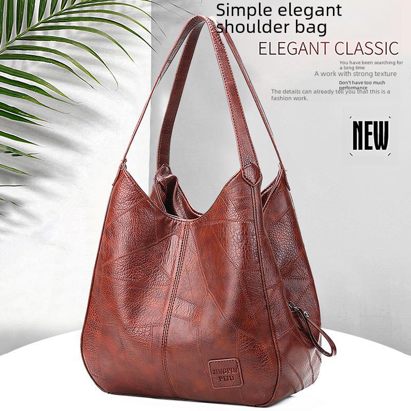 Borsa a Spalla Tote in Morbida Pelle Retrò Donna Euro-Americana CLE